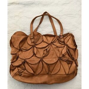 Costanza Rota Vintage Y2K Tan Brown Boho Handbag Purse Bag Italy‎ Fiori Flower